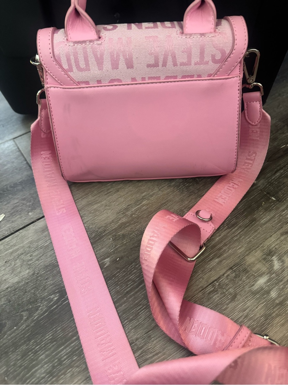 Steve Madden Pink Logo Mini Top-Handle Crossbody - Picture 2 of 3